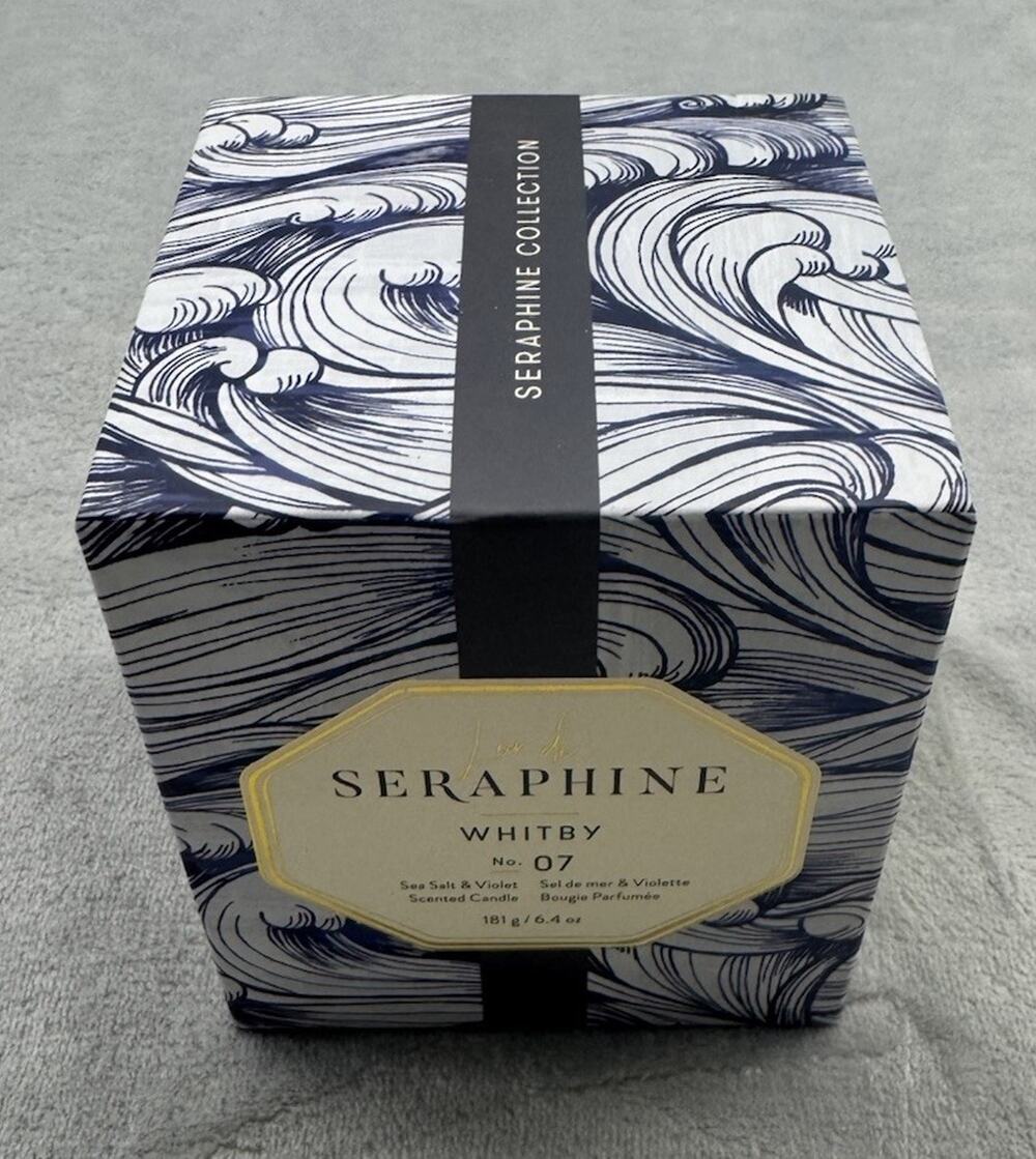 New Seraphine Laina Collection Candle Zoe No. 07 Sea Salt Violet Scent 6.4 Oz